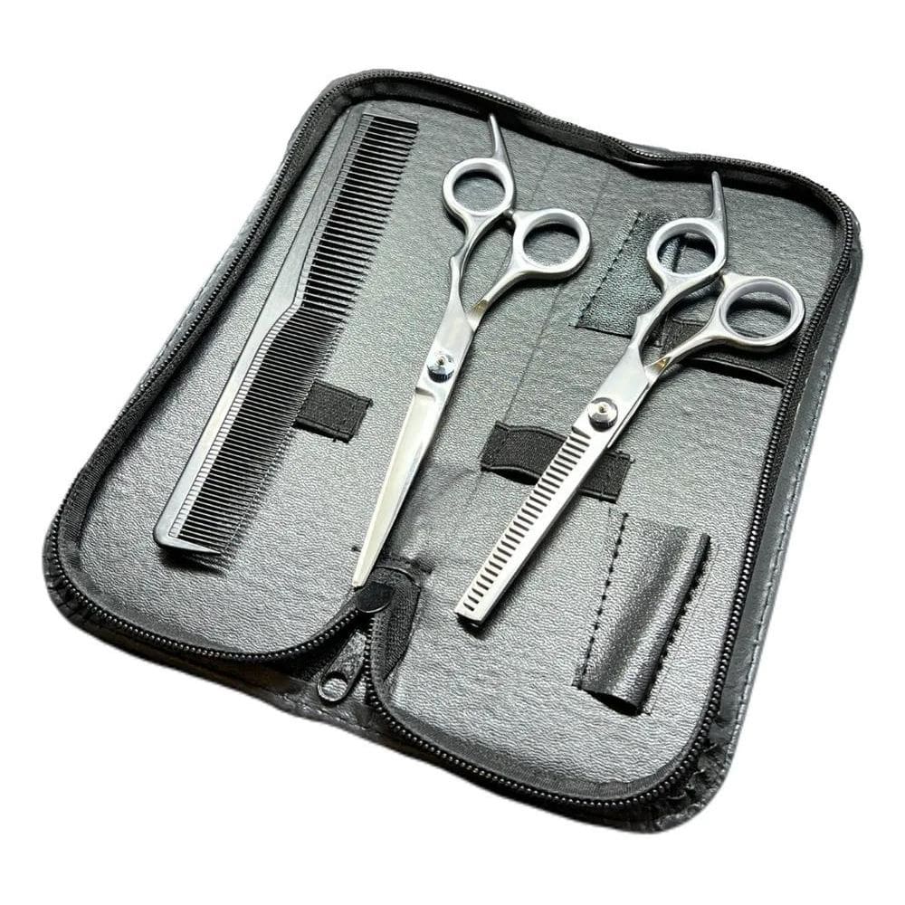 2X Kit 2 Tesoura Fio Navalha E Desfiadeira Jl E