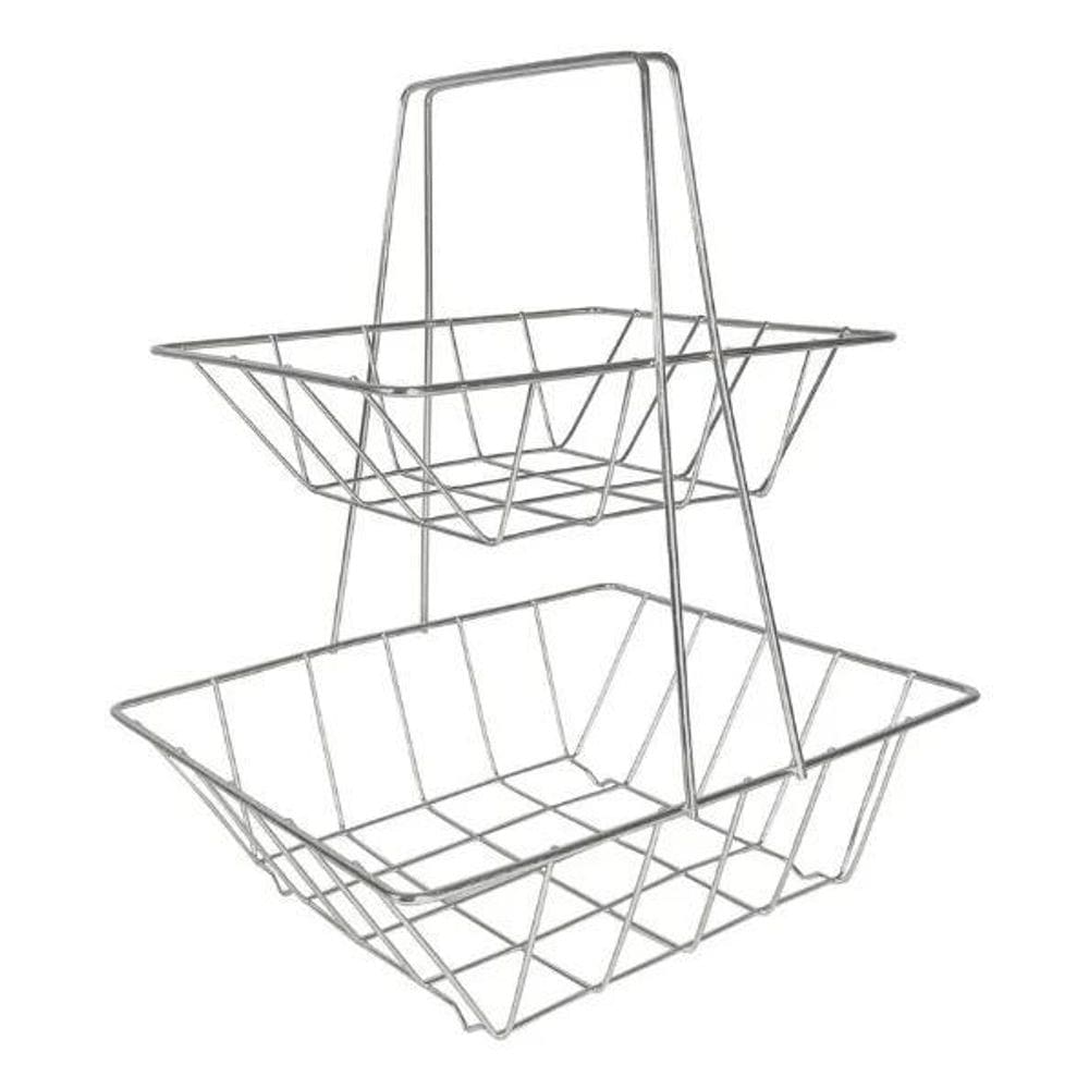 Fruteira De Mesa Dupla Cor Cromo