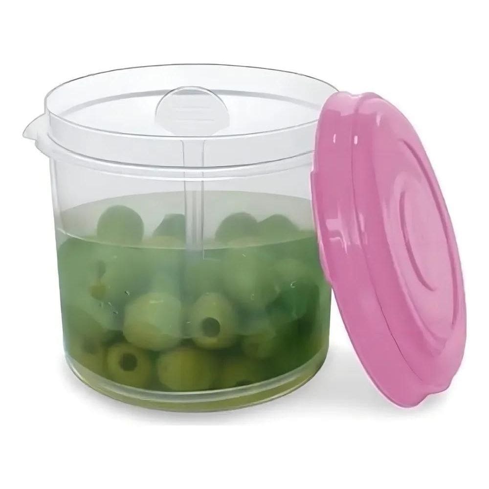 2X Pote Porta Conservas Com Tela Aparador Cor Transparente