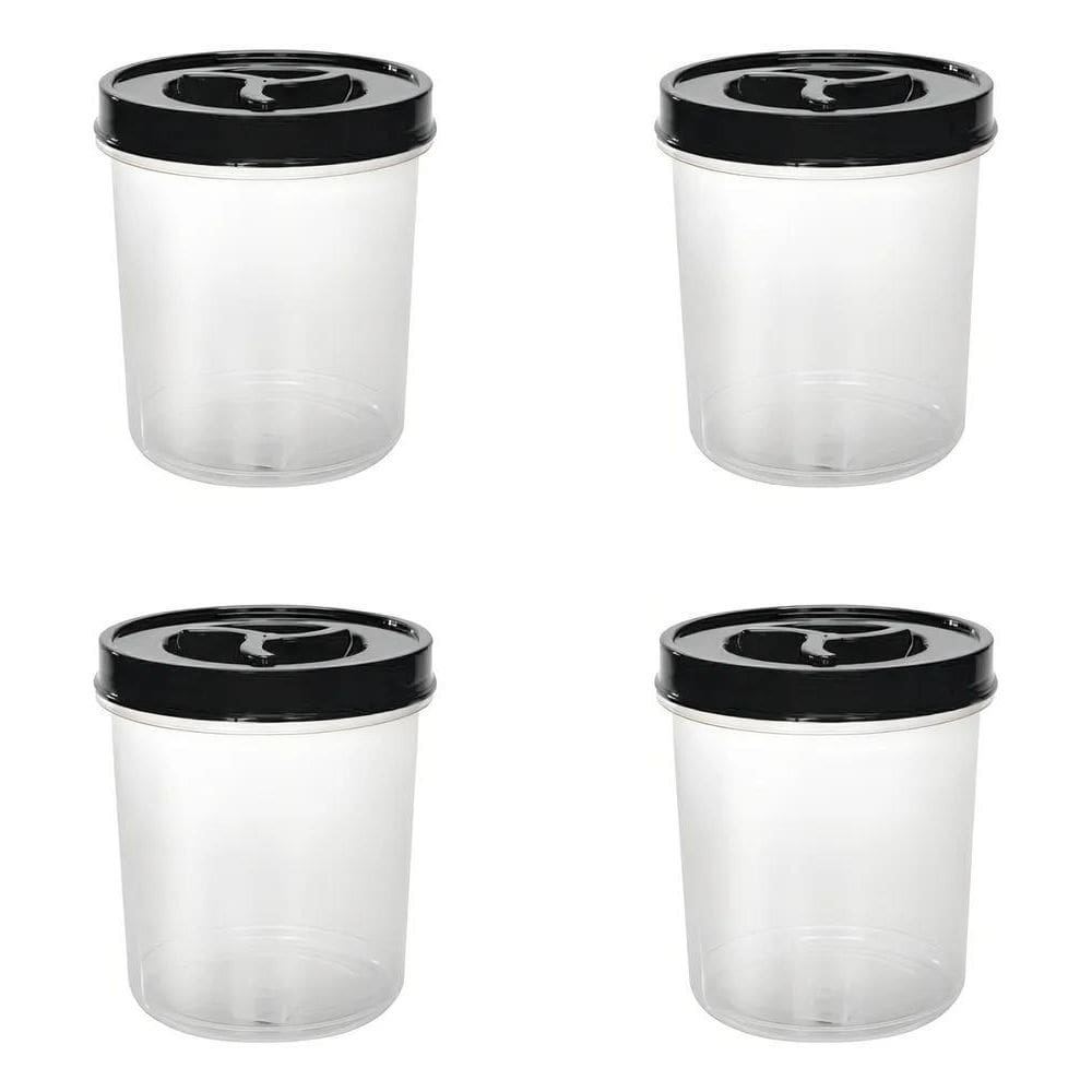 2X 4 Pote Porta Alimento Tampa De Rosca 1 Litro Kit 4 Peças