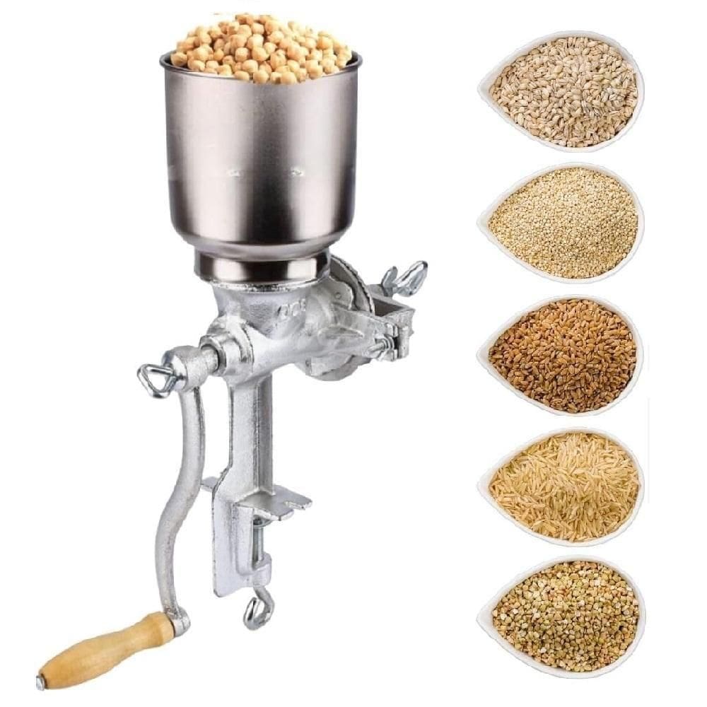 Moedor Cereais Profissional Moinho Manual Triturador Milho Cafe Graos Soja Temperos Cozinha Feira Ferro Manivela Complet