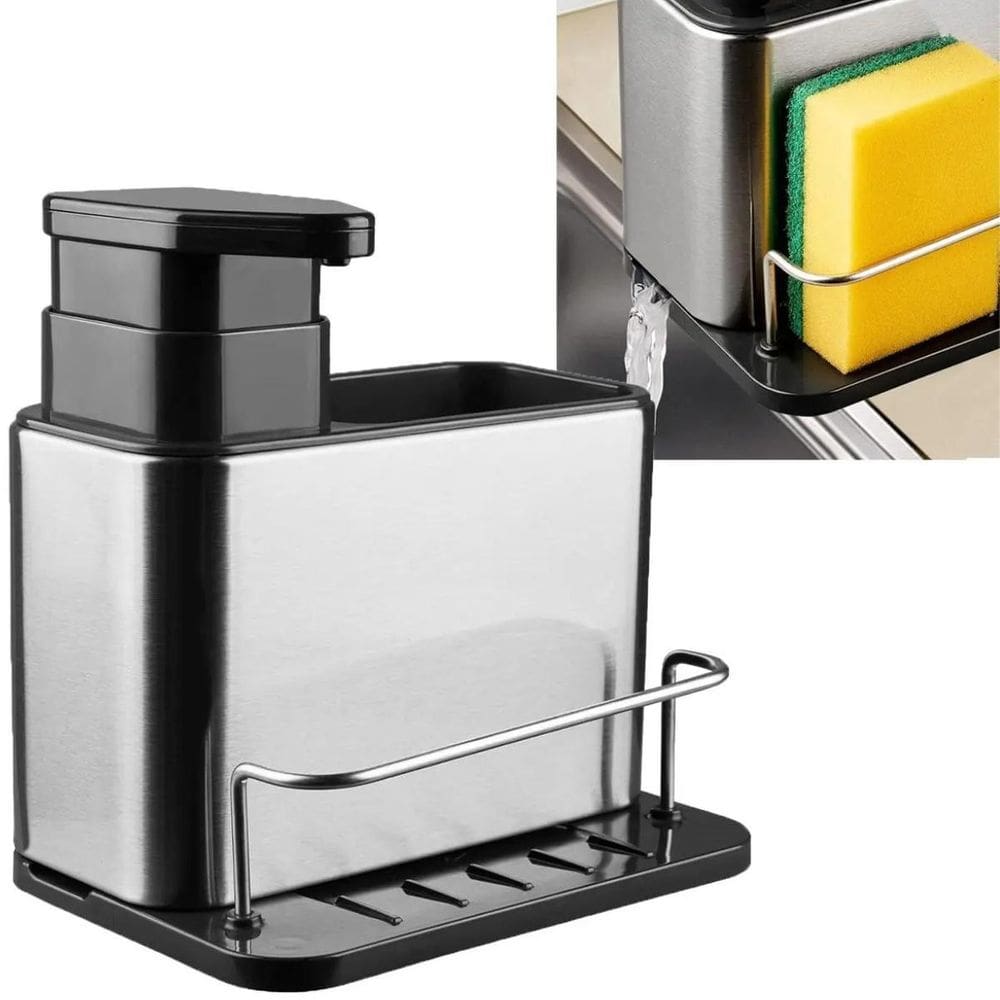 Porta Detergente E Sabão Cozinha 3 Em 1 Material Premium E