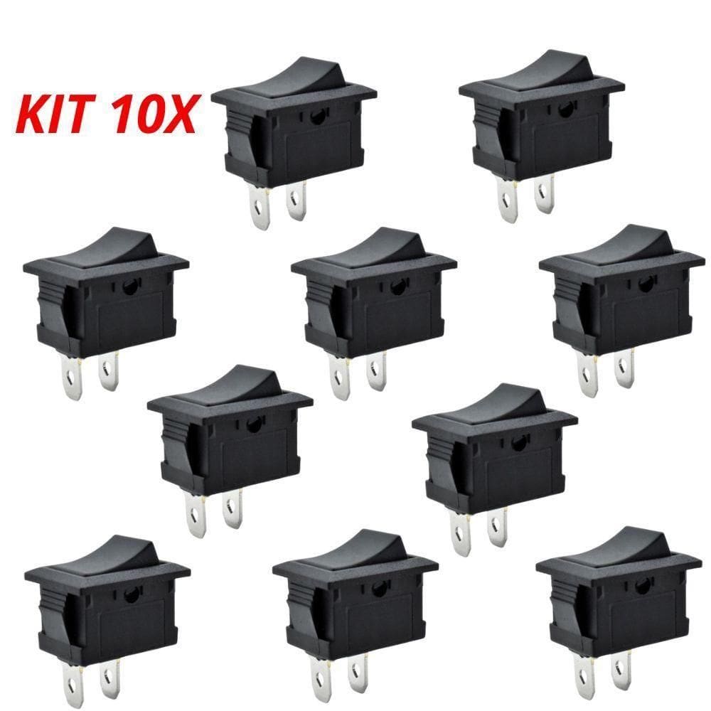 Kit 10 Botao On Off Chave Liga Desliga Interruptor Gangorra Chave Universal 10a Tic Tac 12v A 220v Eletrico Automotivo