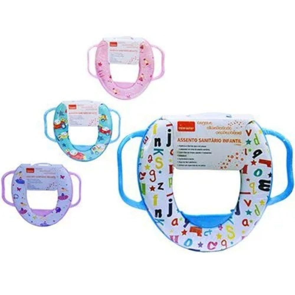 Assento Sanitario Infantil Com Alças Redutor Para Vaso Adaptador Troninho Acolchoado Criança Bebe Cor:menino;tamanho:u