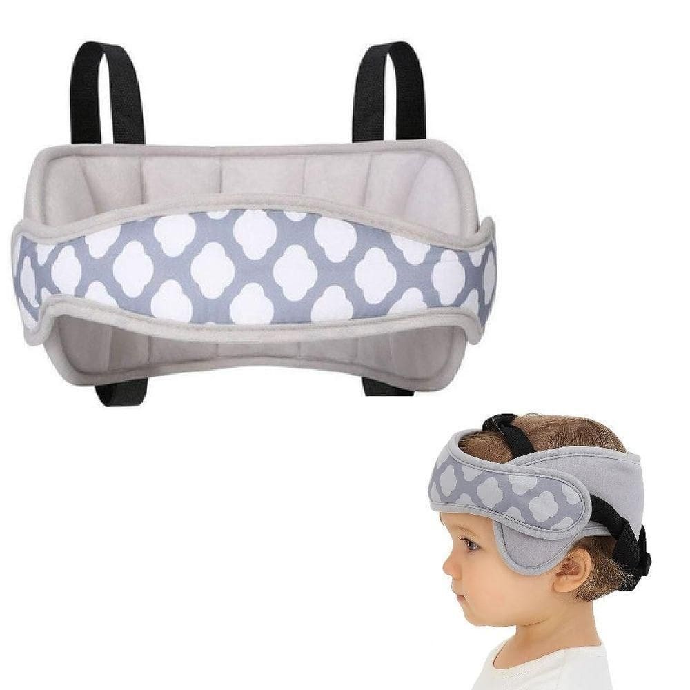 Apoio De Cabeca Pescoco Faixa Ajustavel Protecao Bebe Crianca Almofada Viagem Carro Cinza