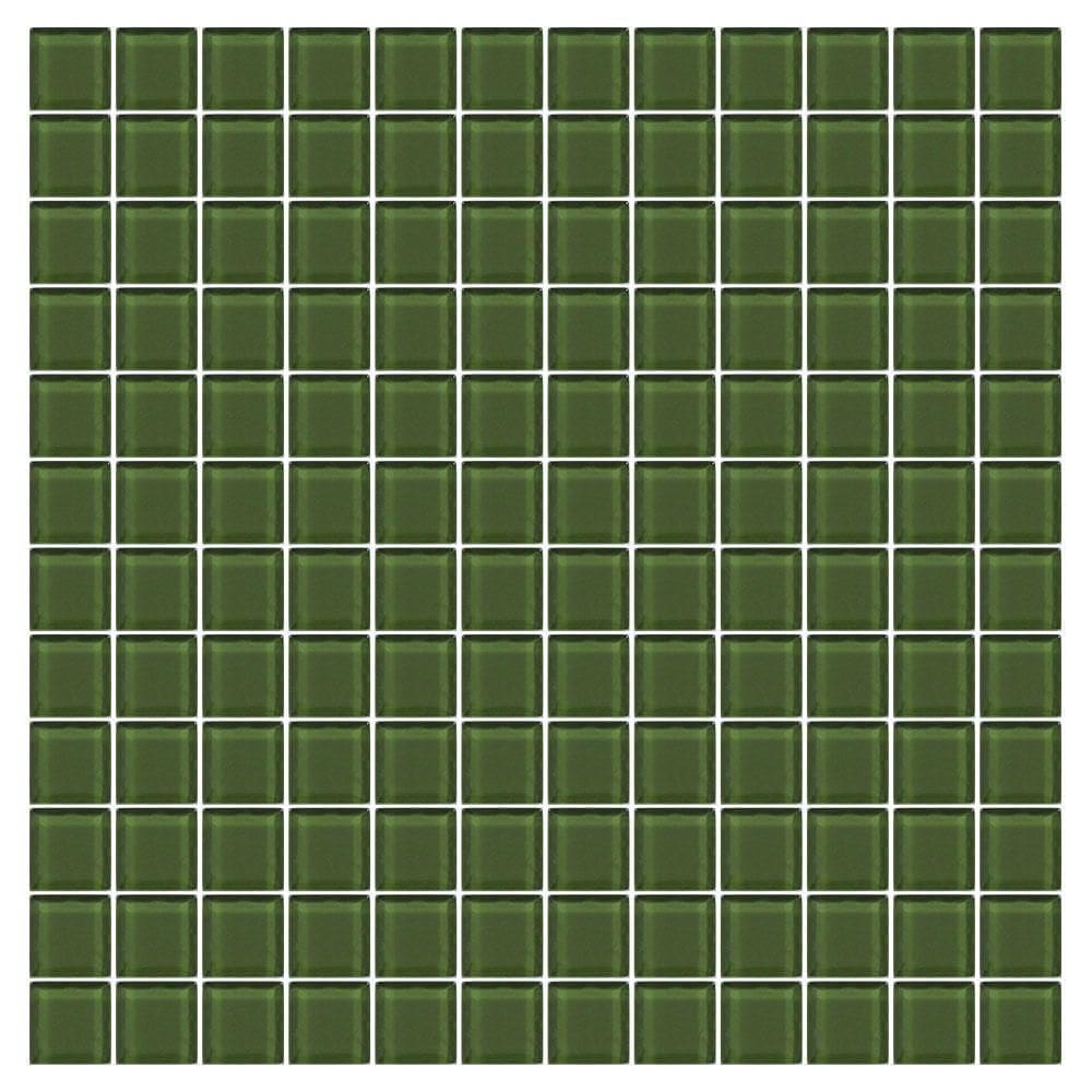 Pastilha De Vidro Crystal Verde Militar 2x2 Placa 30x30cm - Pgcvm