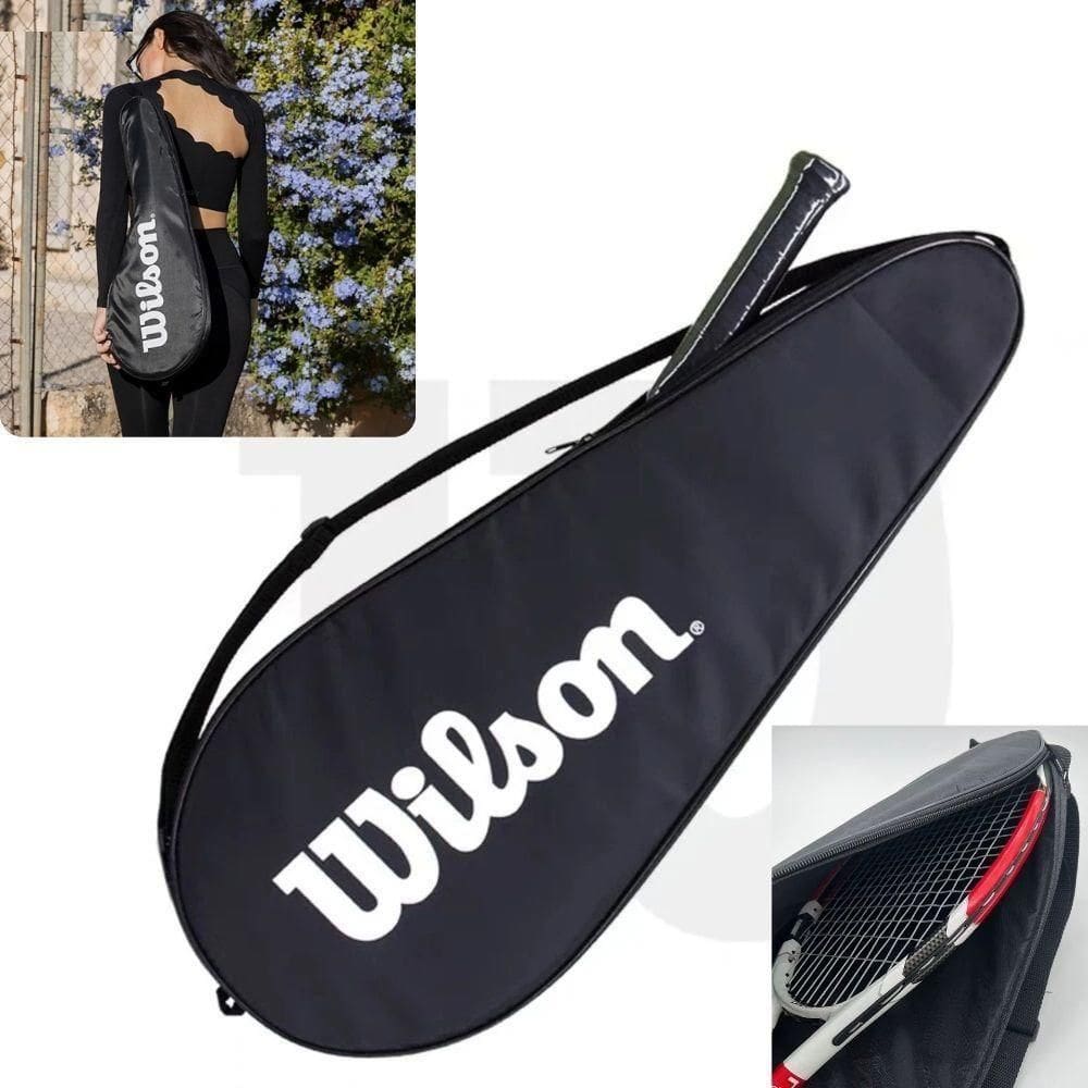 Capa Raqueteira 2 Raquetes Tenis De Quadra Bolsa Profissional Ajustavel Tenista Alça Ombro Ziper Mochila Tennis Badminto