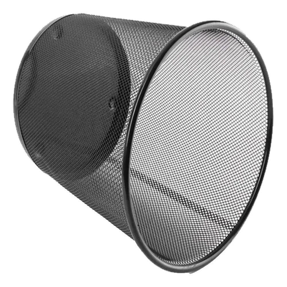 Lixeira Escritorio Cesto Metal Aramado Grande 12 Litros Telado Casa Quarto Multiuso Cor:preto;tamanho:u