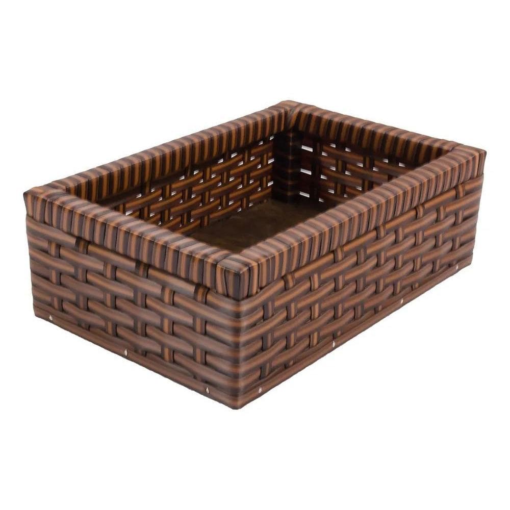 2X Bandeja Em Vime Sintético 30X20X10Cm Cor Bananeira Cor Ar