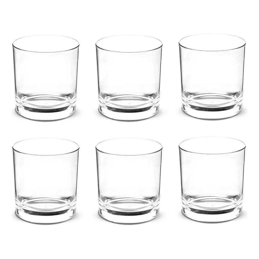 Jogo Copos Whisky Conjunto Kit 6 Peças Copo De Vidro 330Ml R
