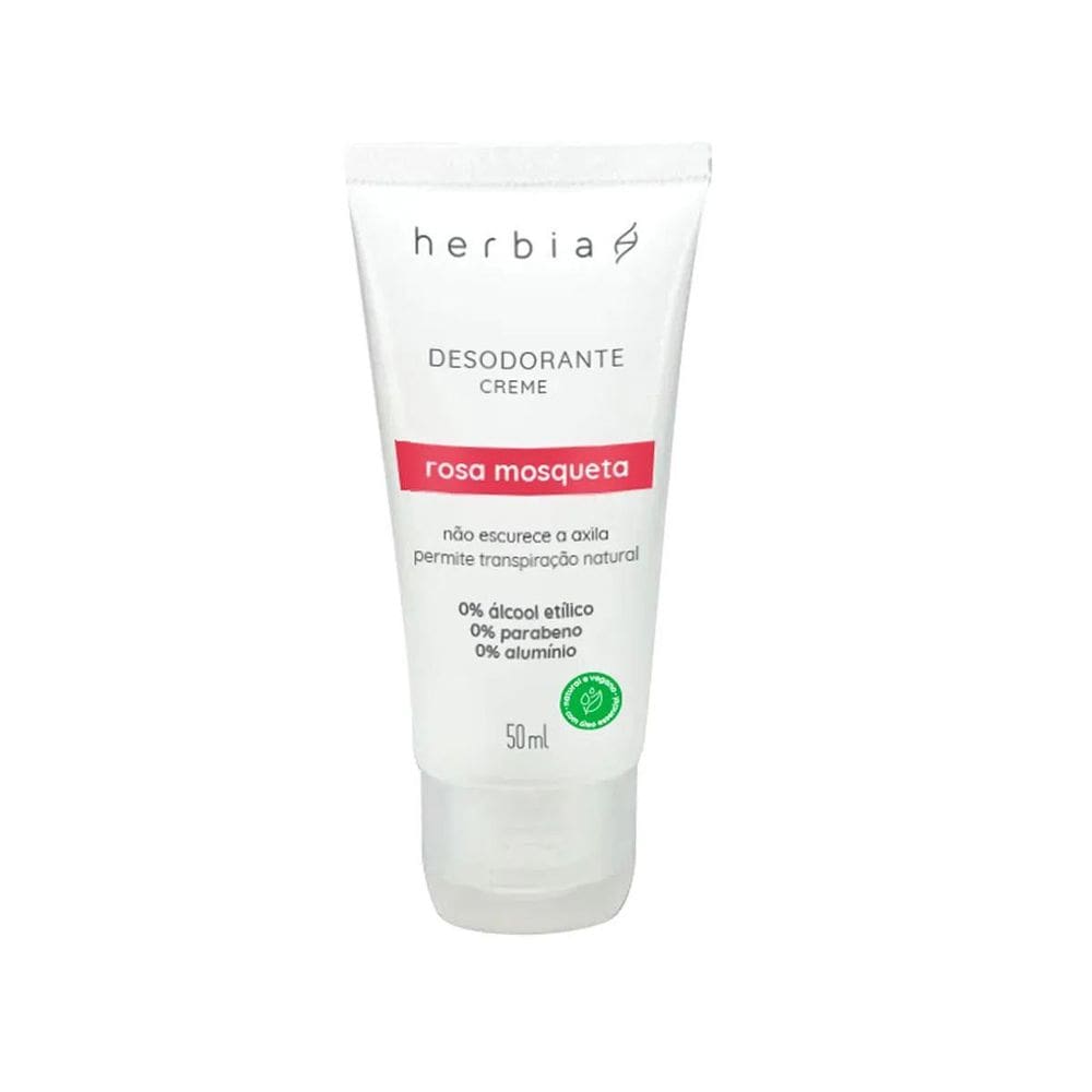 Desodorante Rosa Mosqueta Em Creme Clareador 50Ml Herbia