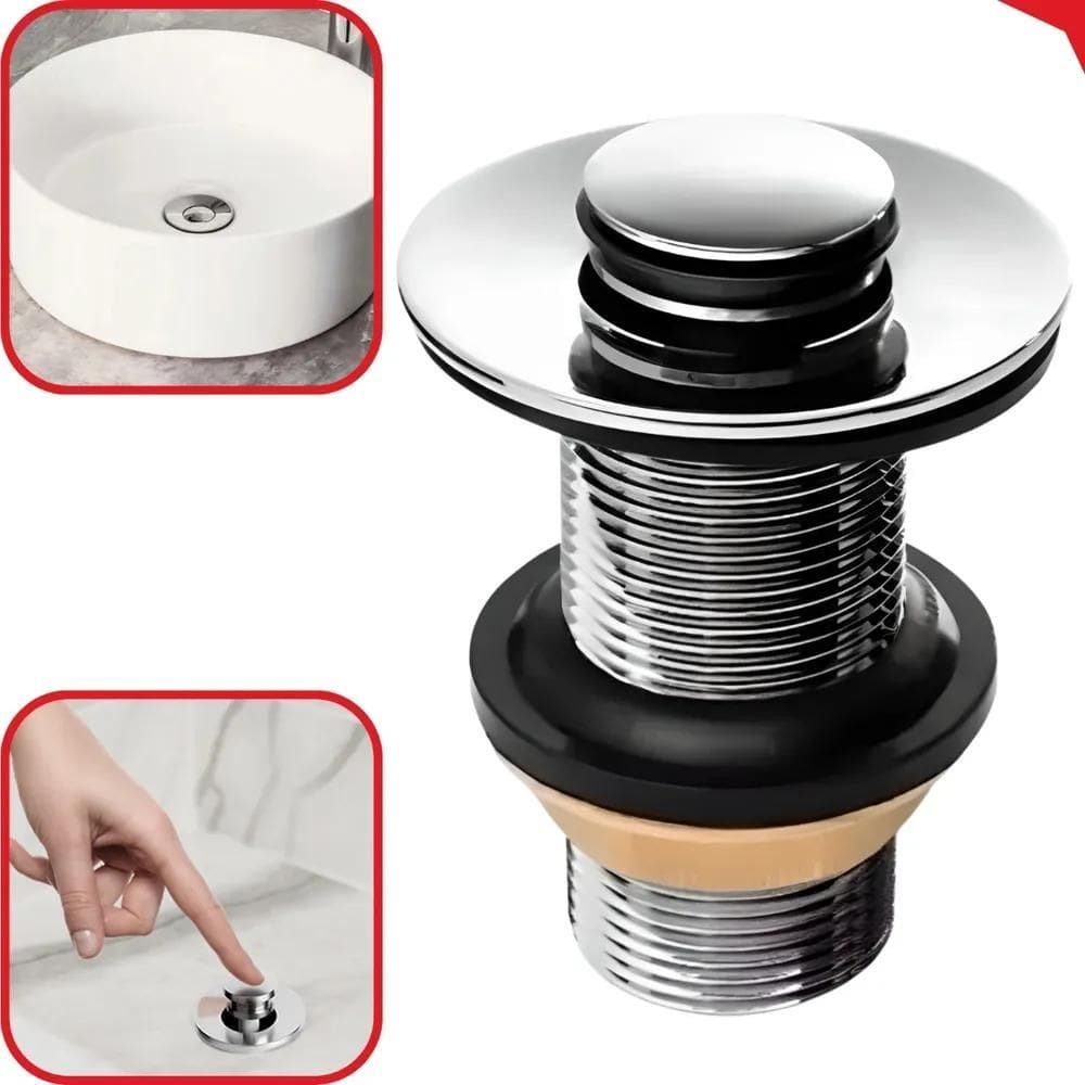10X Válvula Ralo Click Cromada Pia Lavatório Cuba Metal 7/8
