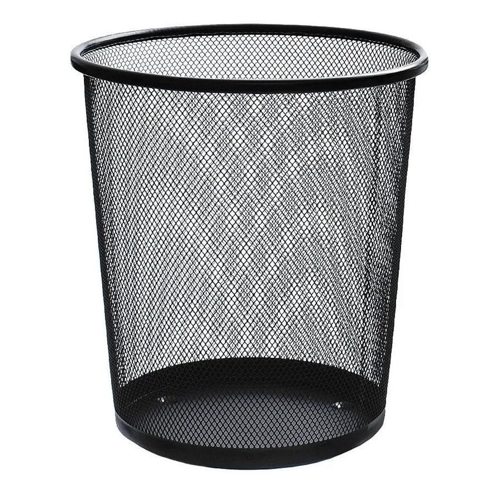 Lixeira Metal Aramado Escritorio 10L Li509 Preto Prata