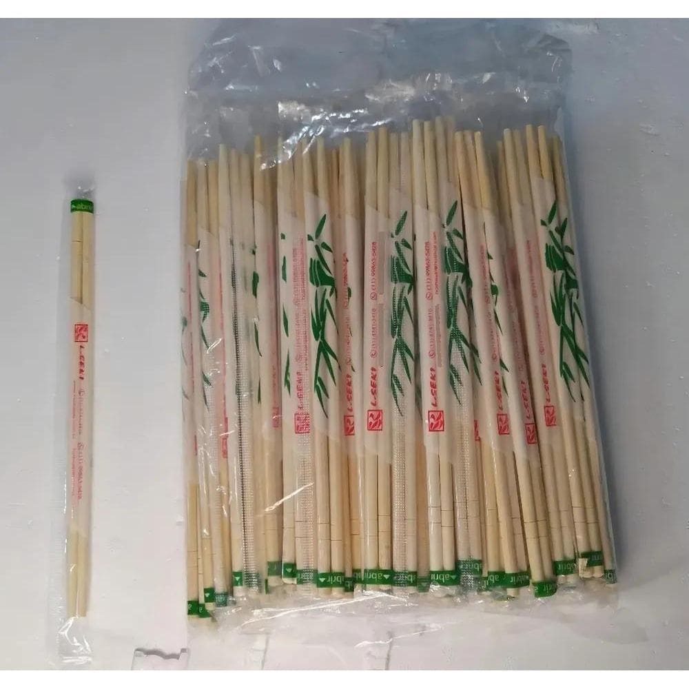 10X 100 Par Palitos Hashi Descartável De Bambú Sushi Sashimi