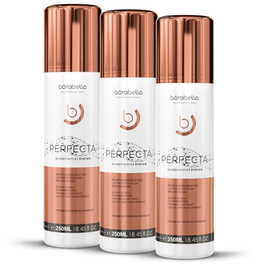 Kit 03 Escova Progressiva Perfecta Orgânica Borabella 250Ml