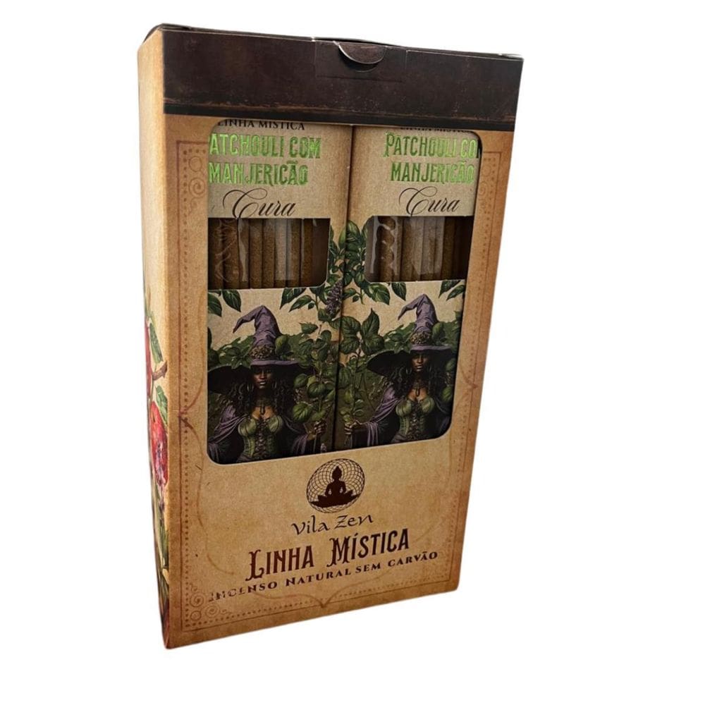 Incenso Linha Mistica 0% Carvão Patchouli Manjericão 12 Cxs