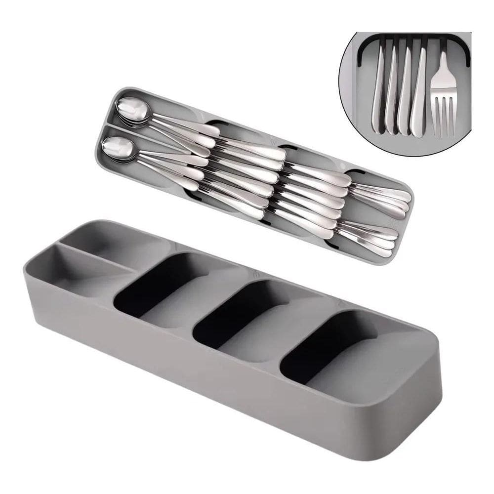 2X Porta Talher Para Gavetas Plástico Compacto 5 Divisórias