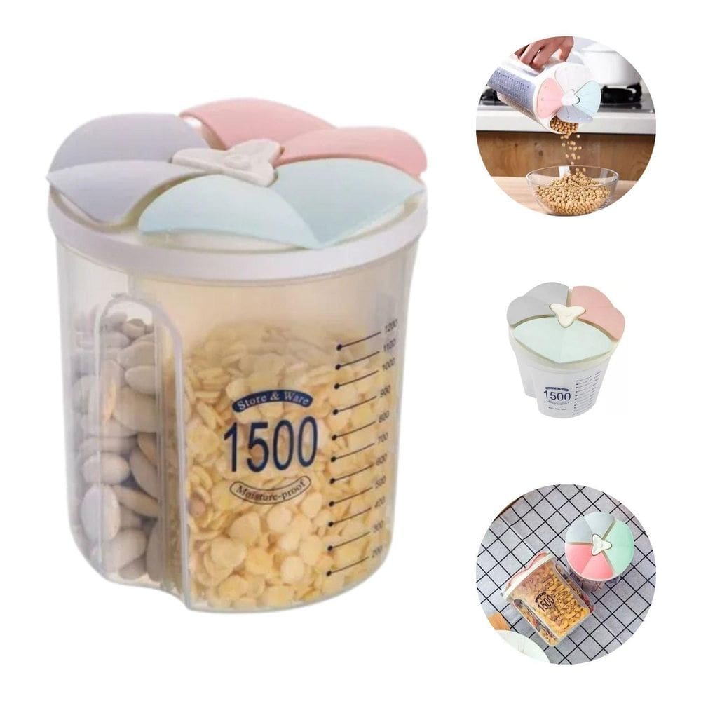 Pote Para Armazenamento De Alimentos 3 Divisórias 1,5 Litros