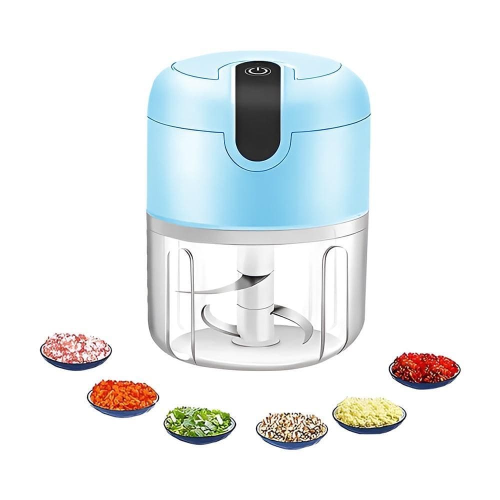 Mini Processador Usb Azul 280Ml Elétrico Moedor Portátil