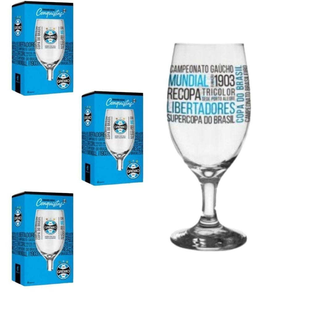 Kit 3 Taça Windsor Vidro 330Ml Cerveja Vinho Coquetel Chopp