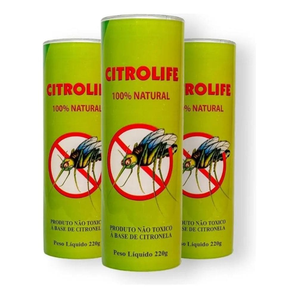 Kit 3 Velas Aib Votiva Citrolife - 7 Días Repelente Citronel