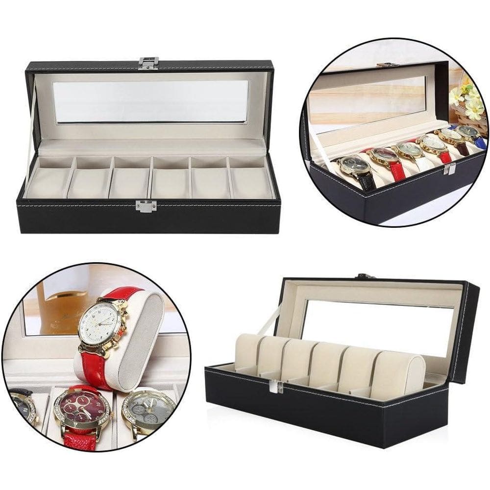 Estojo Porta Relógio 6 Lugares Super Luxuoso Super Aveludado