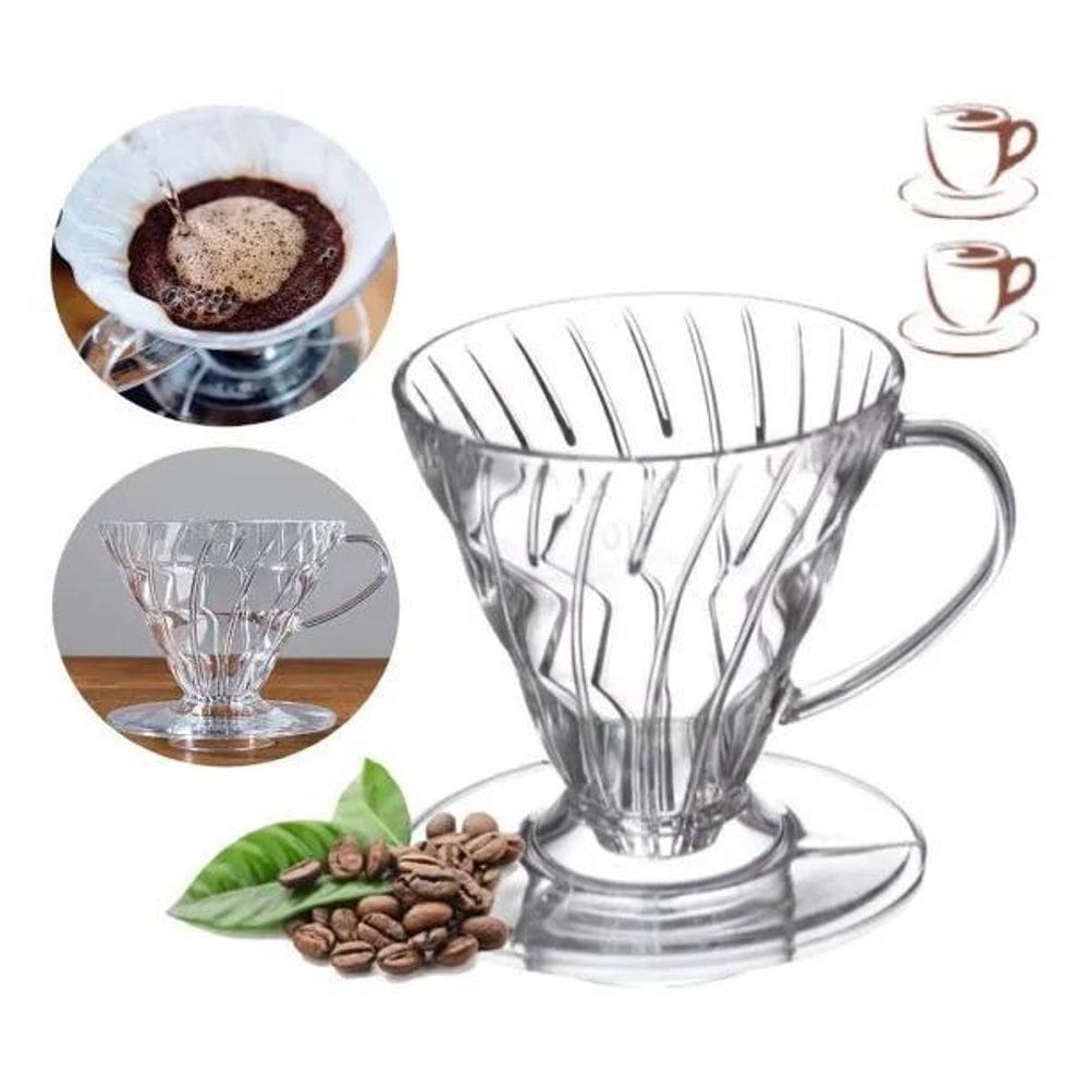 Suporte Filtro Coador De Café Chá Acrílico Transparente 102