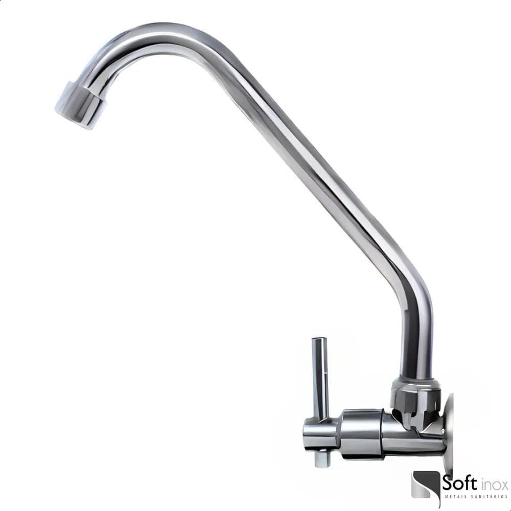 Torneira De Cozinha Parede Cromado Bica Móvel Arejador 1/4 D