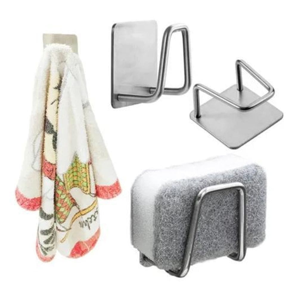 Suporte De Esponja Bucha Pia Aço Inox Louça Cozinha Gancho