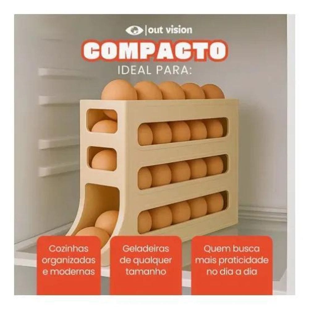 10X Porta Ovos Organizador De Geladeira Bandeja Organizadora