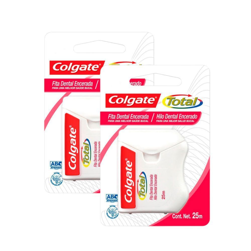 Kit 2 Fita Dental Colgate Total Encerada 25m