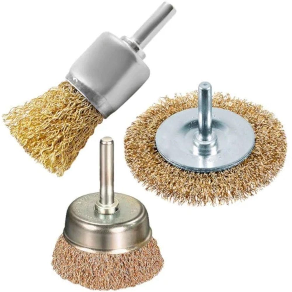 Jogo De Escova De Aço Circular Copo Furadeira 3 Pçs