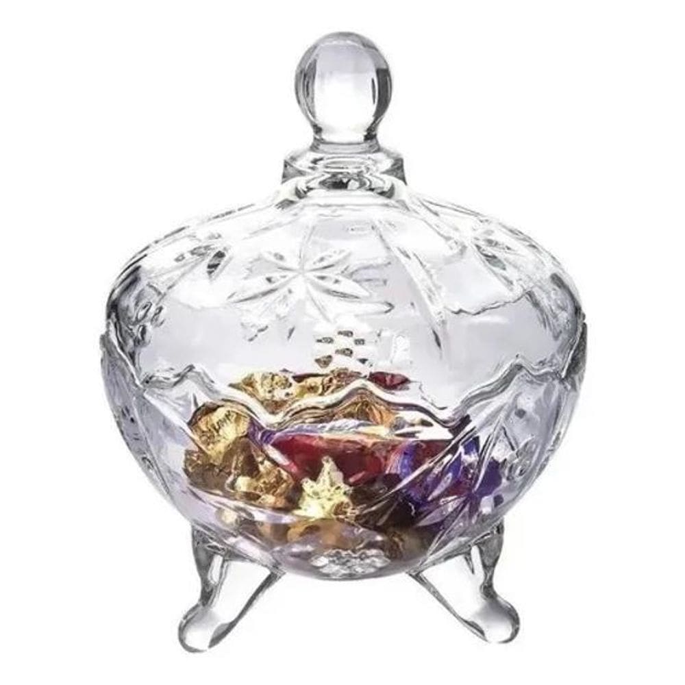 Bomboniere De Vidro 500Ml Wincy 17X14Cm Grande Decoração Cor