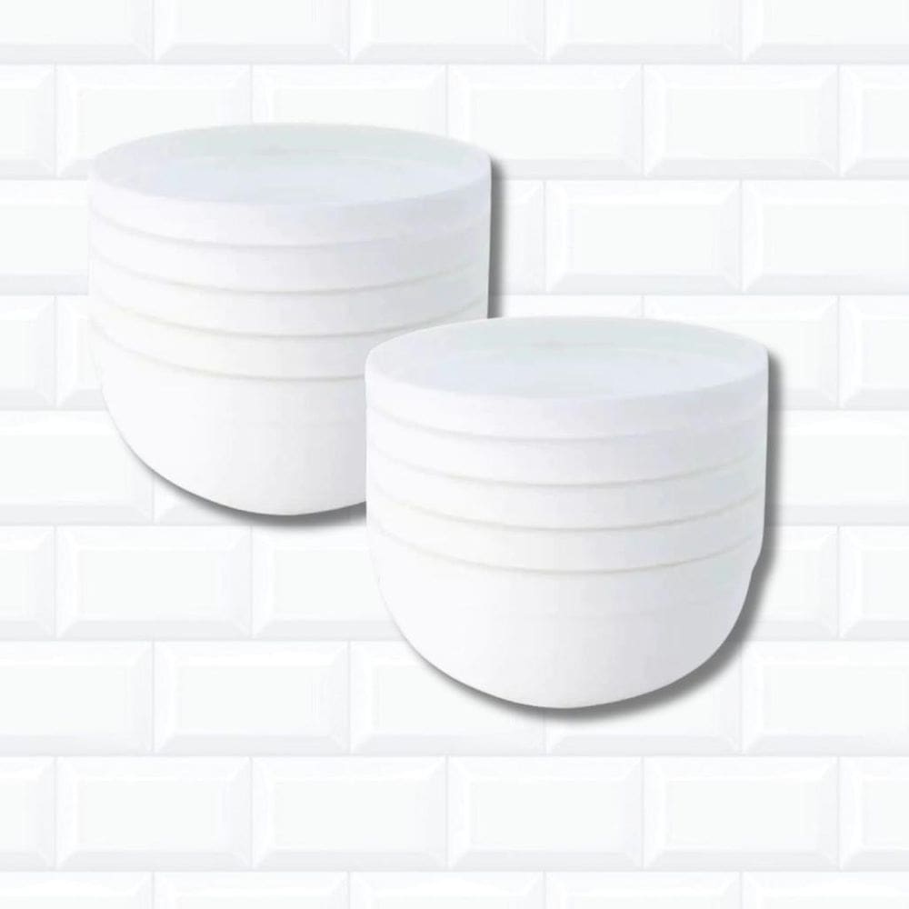 Kit 10 Mini Bowl Tigela Plástico Branco Pote Cumbuca 340Ml