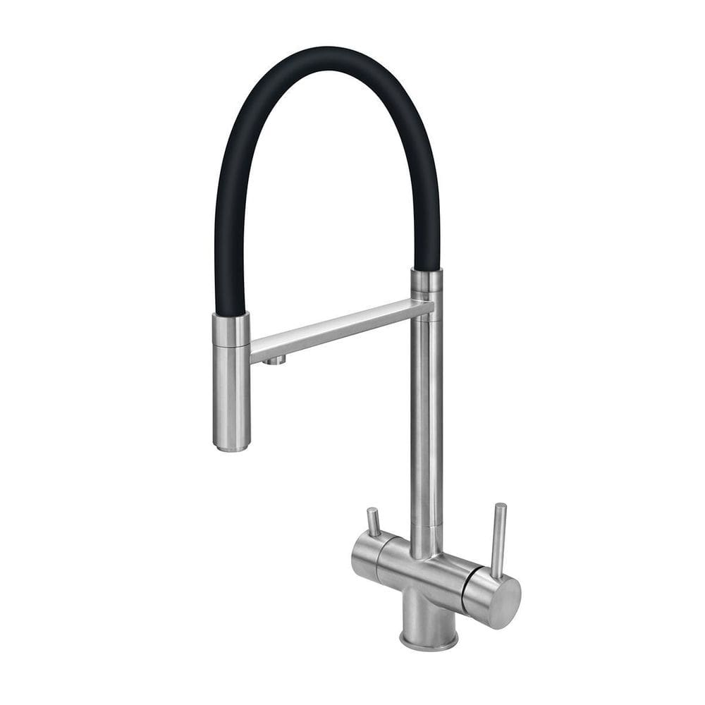 Torneira Cozinha Gourmet Inox Preto Monocomando Saída Filtro