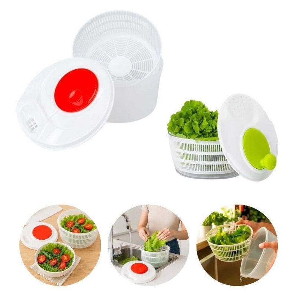 Centrifugador Manual Para Secar Salada Escorredor Removível