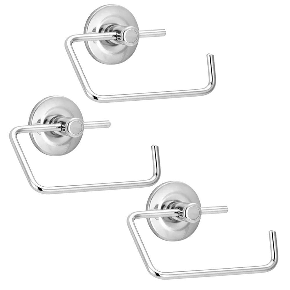 Kit 3 Porta Papel Higiênico Parede Banheiro Metal Cromado