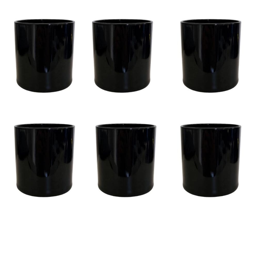 Kit 6 Copos De Vidro Whisky Preto 230 Ml