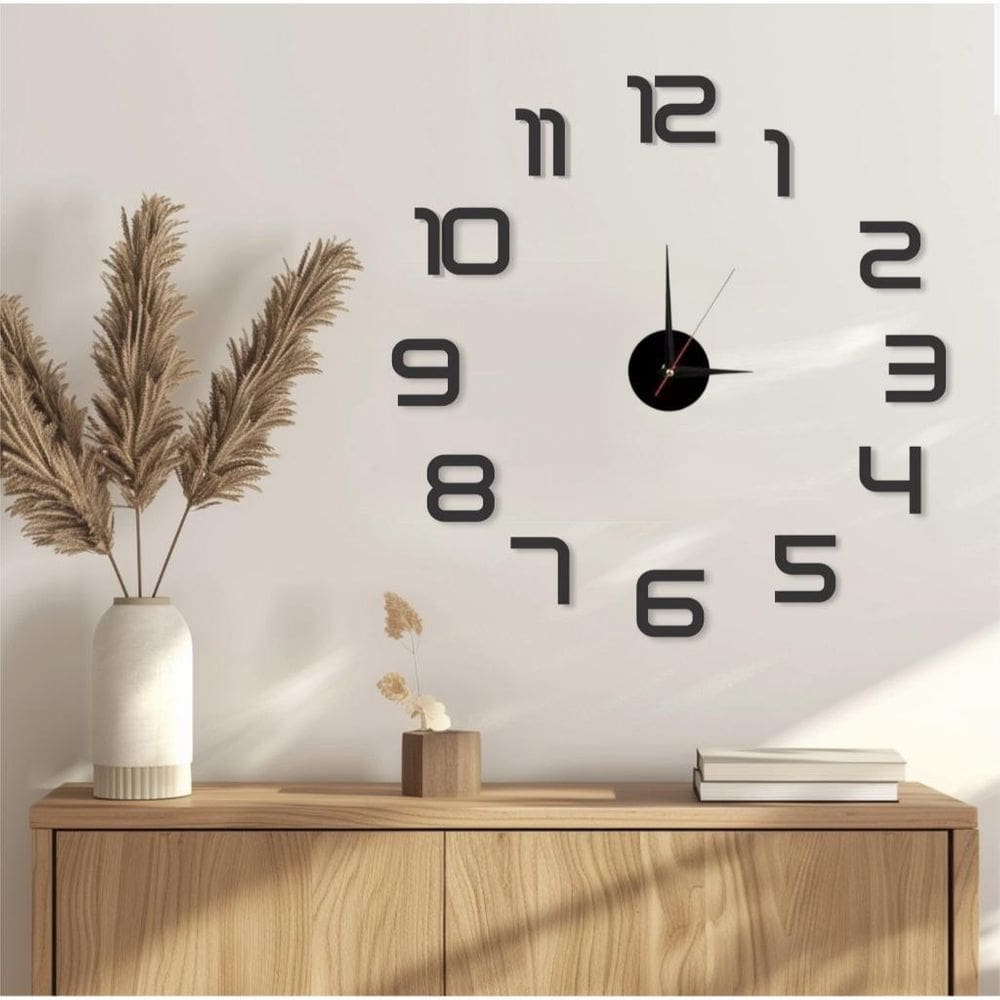 Relógio De Parede Grande Tipo 3D Luxo Adesivo Decoração Sala