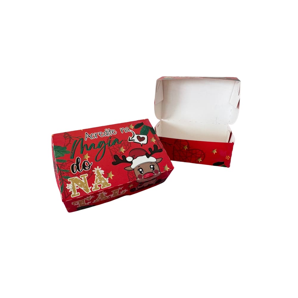 Kit 10 Caixinhas Natalinas Docinhos para Bombons Decorativa de Natal Festas de Fim de Ano Mimo