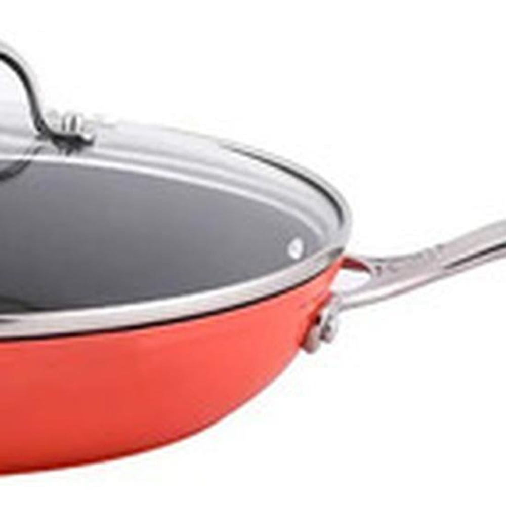 Frigideira Alta Cookpro Coral 28Cm Aço Inox Tampa Vidro