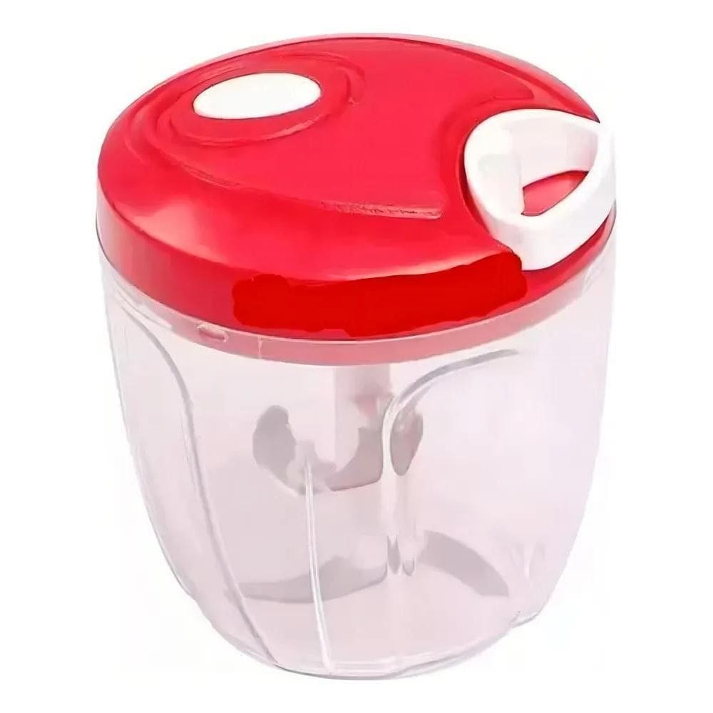 2X Processador Manual Triturador De Alimentos Grande 900Ml 5