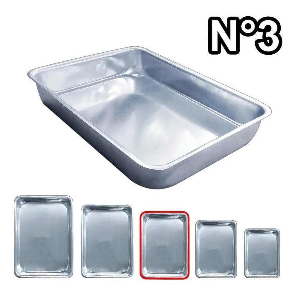2X Assadeira Forma Retangular De Alumínio Média Alta N 3