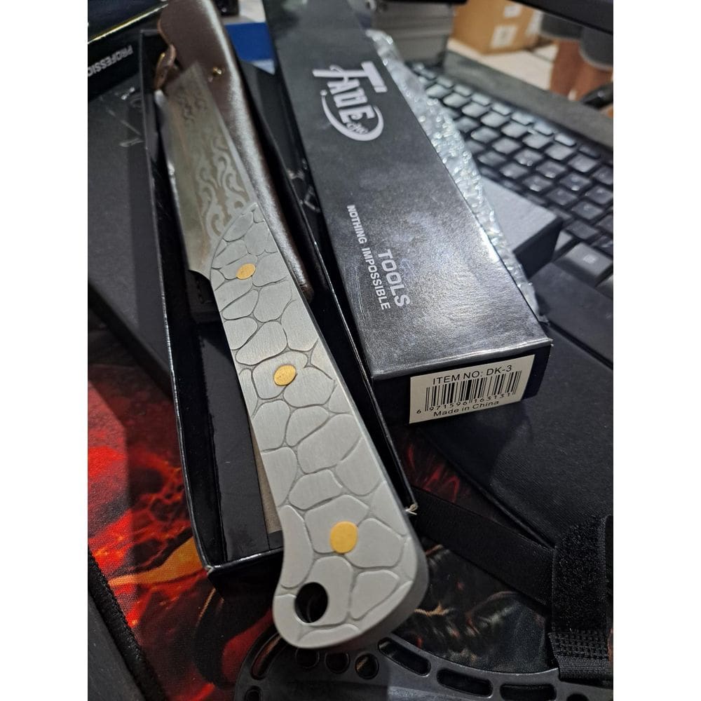 Pré-Cadastro Faca Reta Estilo Cutelo Cabo Decorado Onça