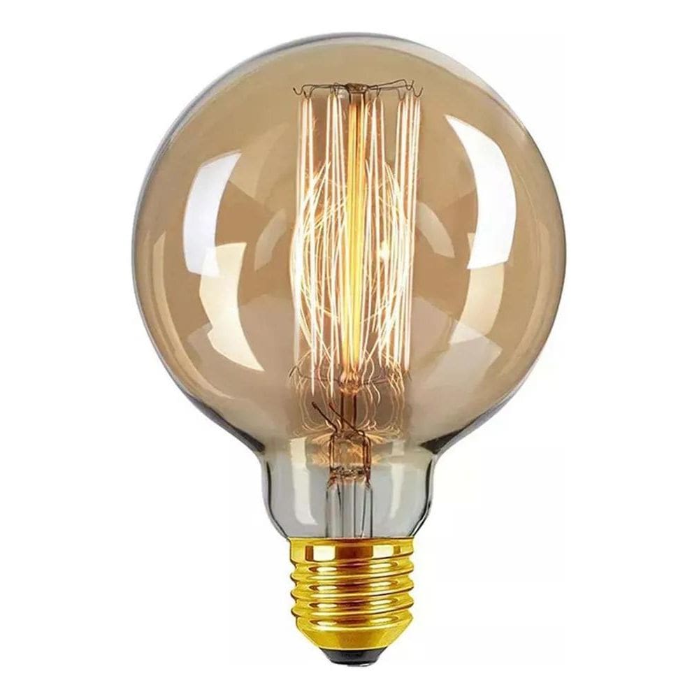 3X Lampada Vintage Retro G80 Filamento De Carbono 40W E27