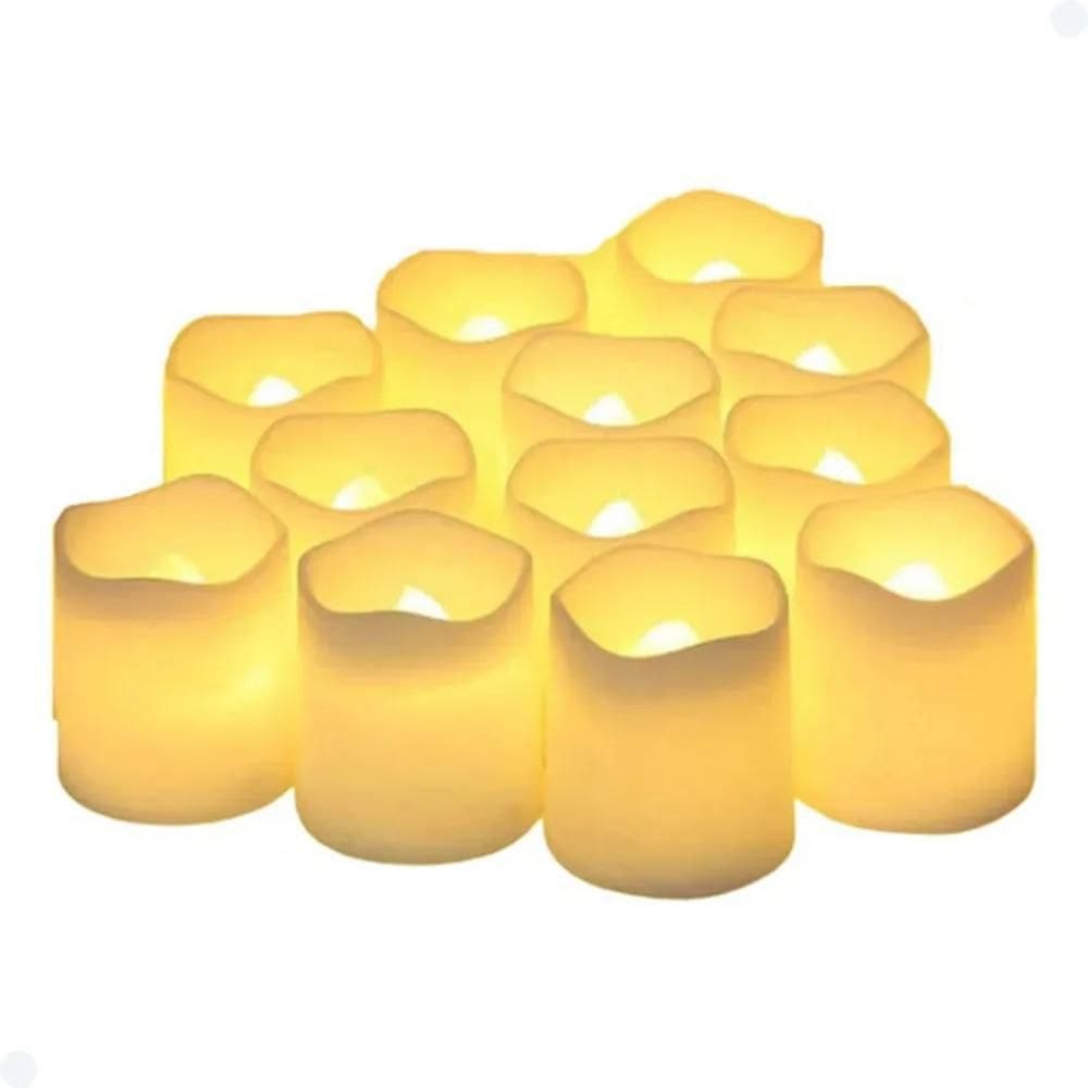 Kit 12 Velas De Led Eletrônica Decorativa + Bateria