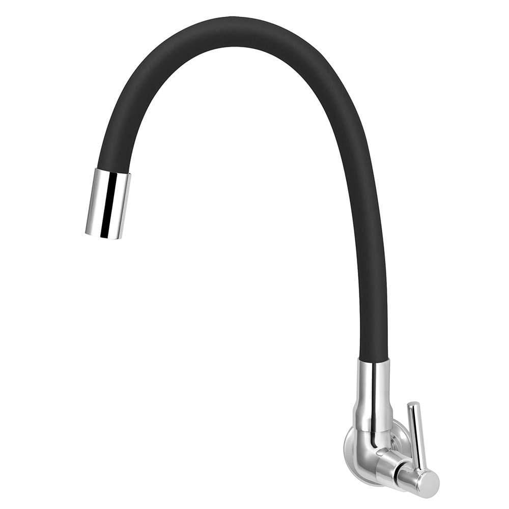 Torneira Cozinha De Parede Tubo Gourmet Flexível Preto