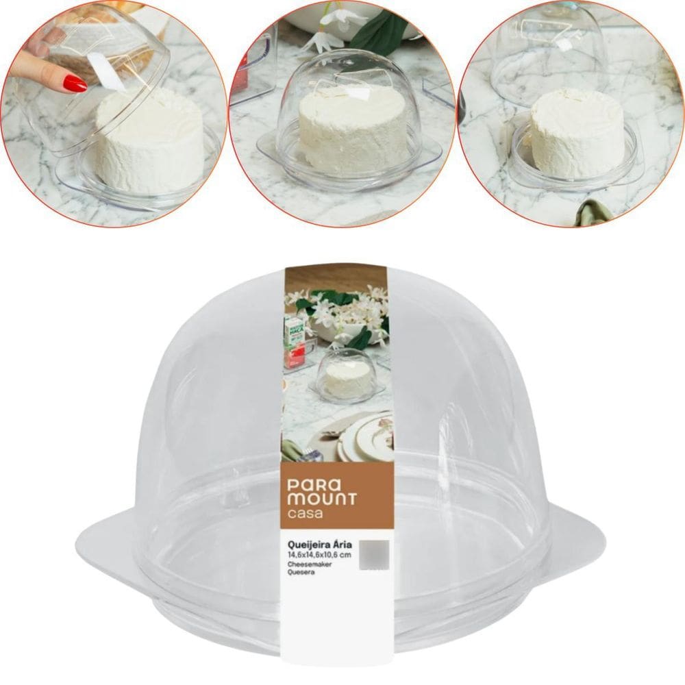 Queijeira Com Tampa Porta Queijo Suporte De Frios Bpa Free