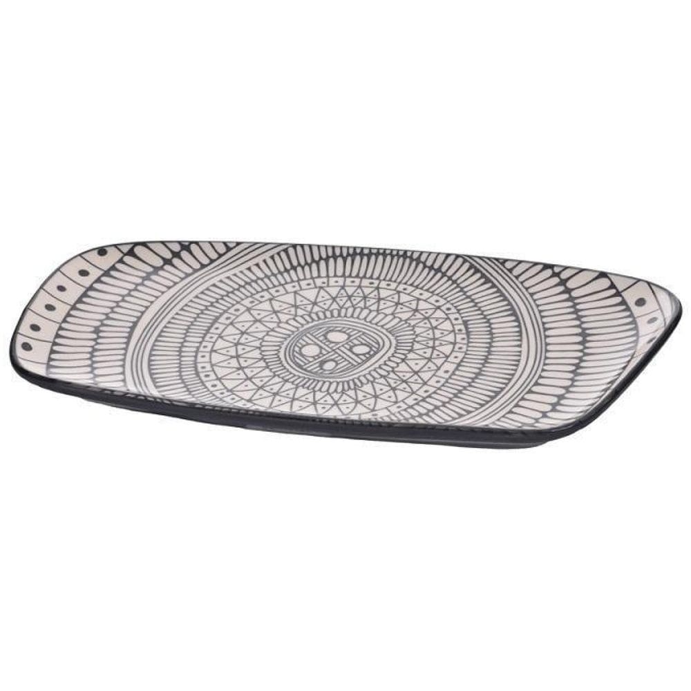 Travessa Ret Boho 29X1.5X14Cm Cerâmica