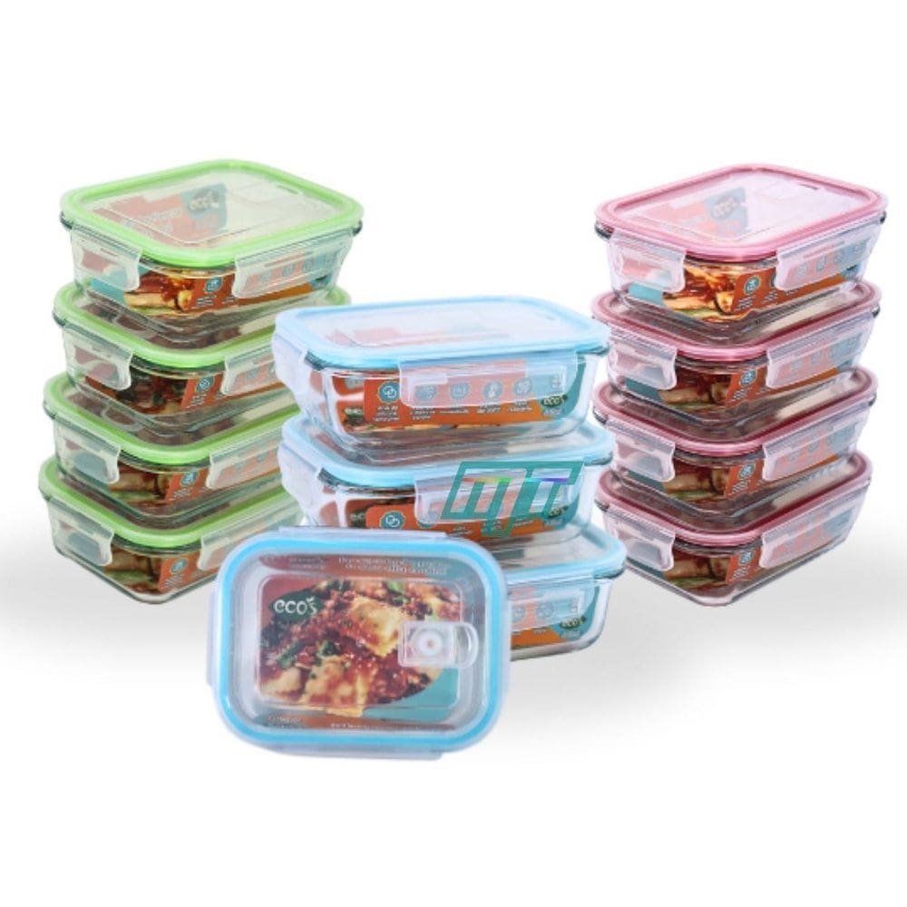 Conjunto 12 Potes Vidro Hermético Marmita Mantimentos 640Ml